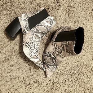 Snake print booties
